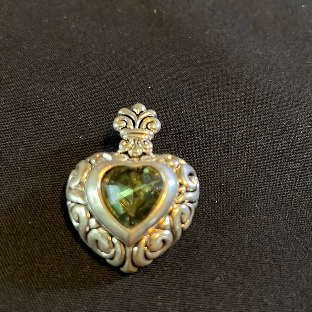 Emerald heart charm